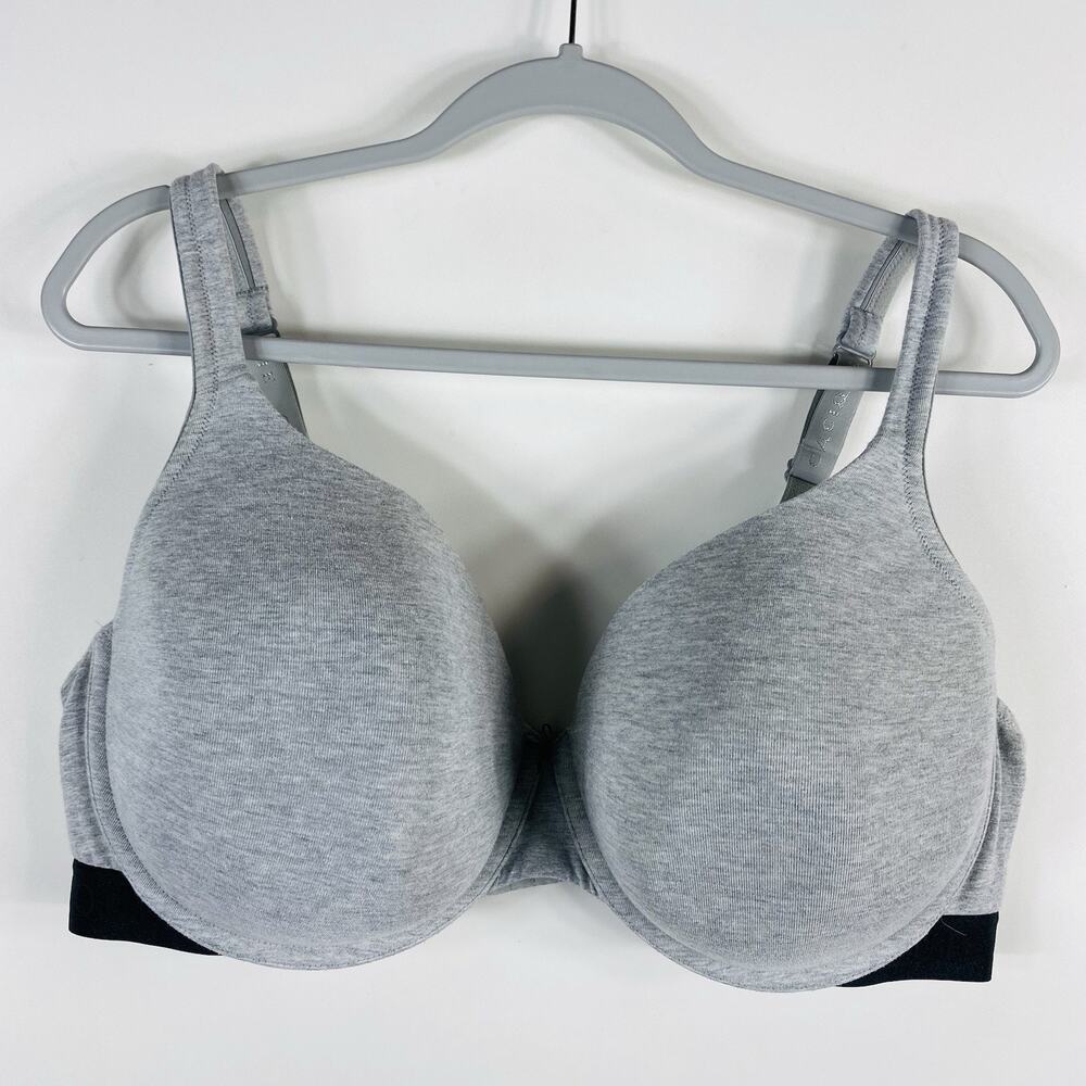 Cacique Bra 46DD Gray Lightly Lined T-Shirt Underwire Cotton Blend